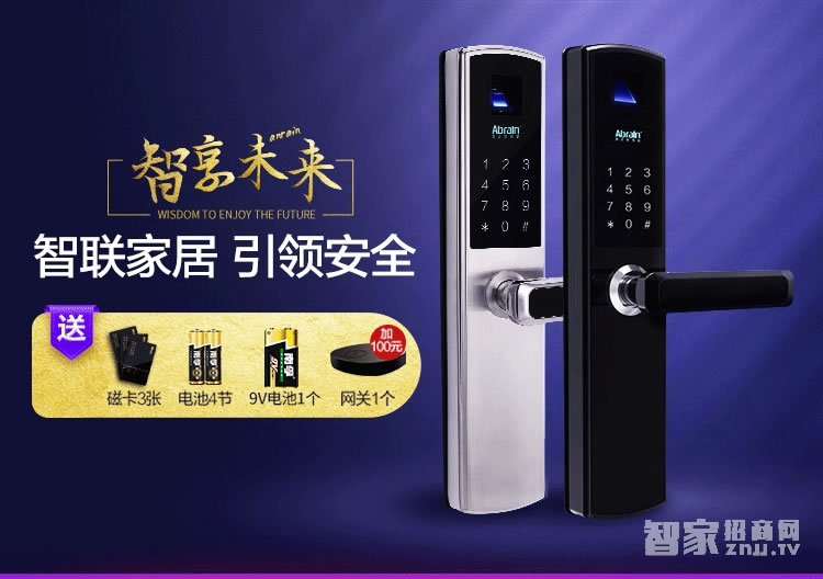 爱波瑞Abrain智能锁 不锈钢指纹密码锁