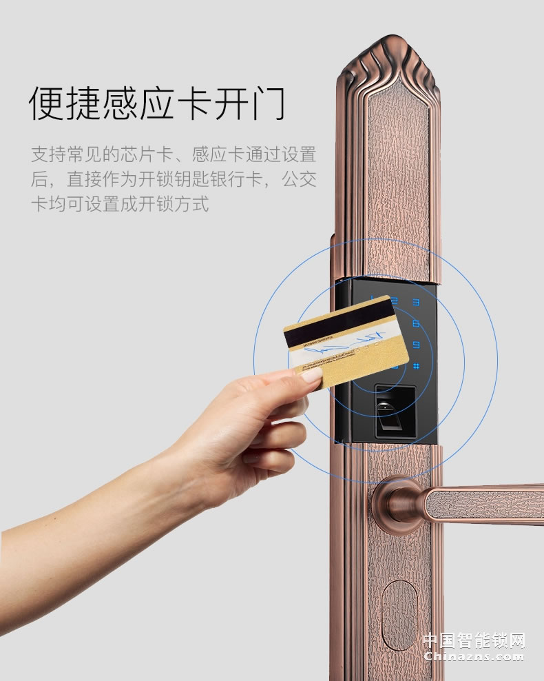 YGS杨格指纹锁欧式大门锁滑盖别墅双开门锁智能电子锁密码锁