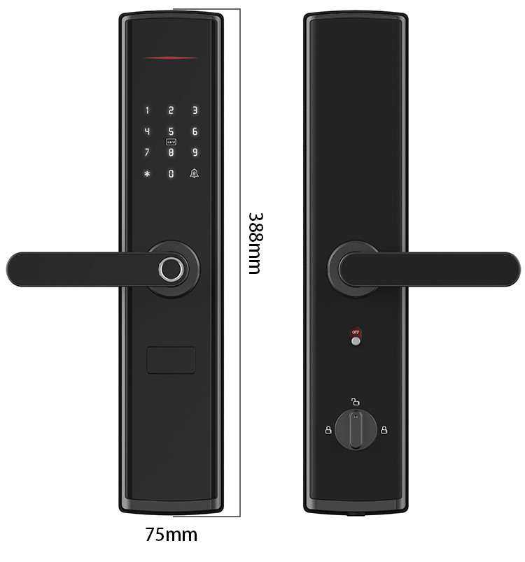 拉盯指纹锁 不锈钢滑盖指纹锁 家用刷卡密码锁
