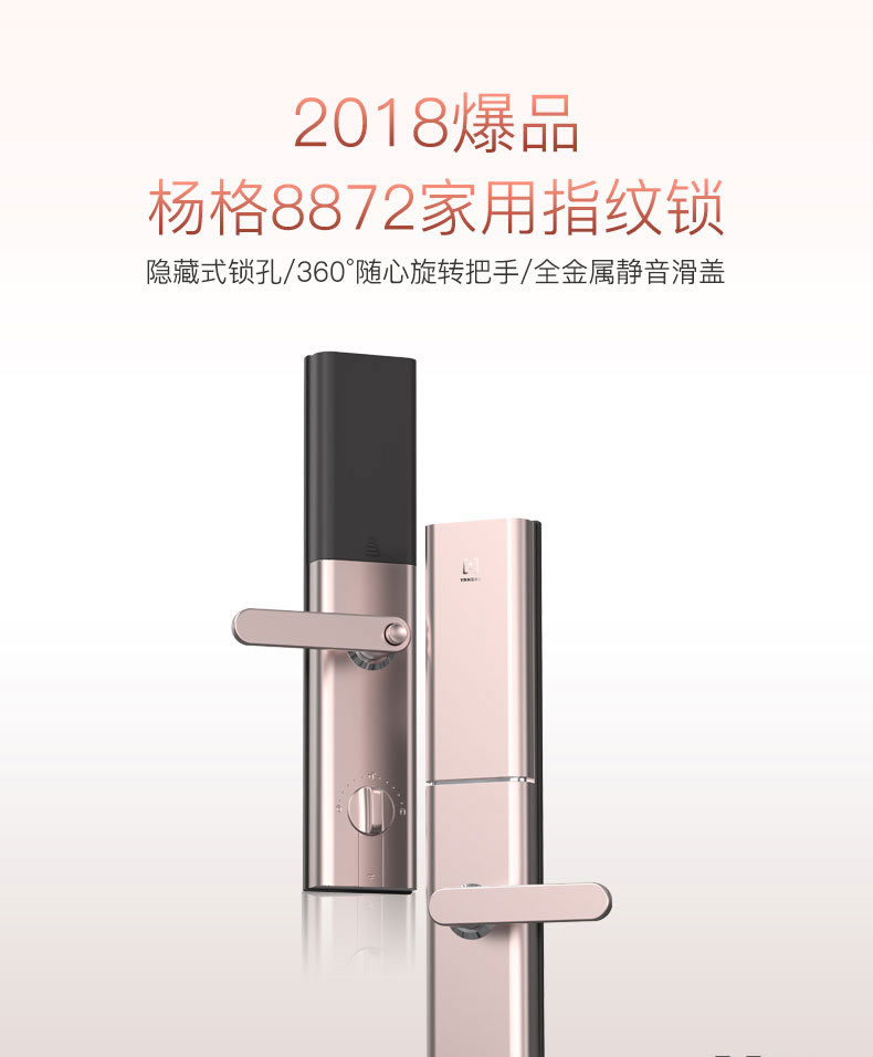 杨格指纹锁 家用防盗门指纹锁密码锁刷卡锁