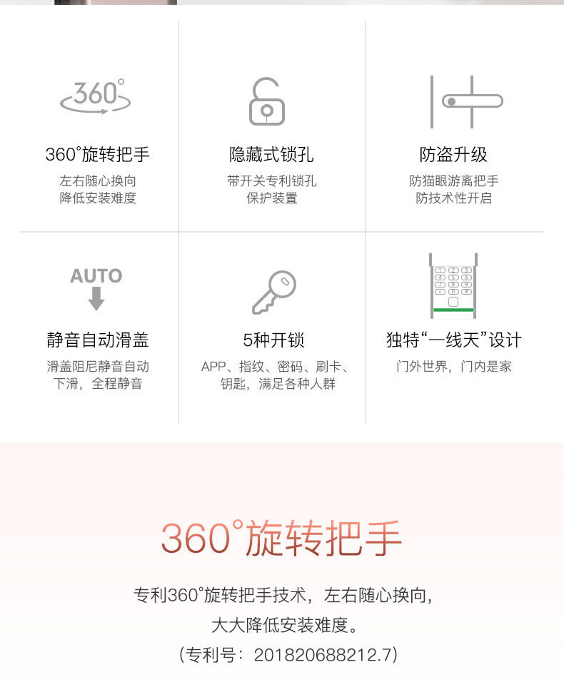 杨格指纹锁 家用防盗门指纹锁密码锁刷卡锁