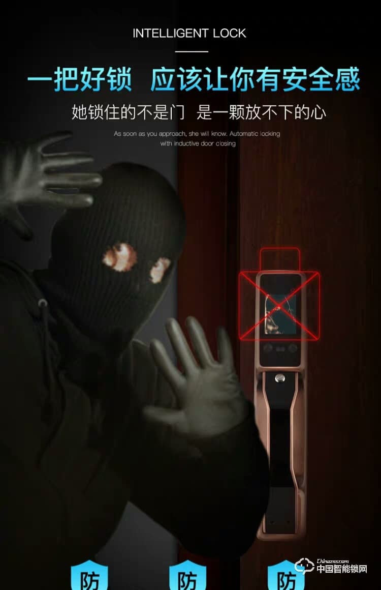 智得利智能锁 人脸识别智能锁 家用电子密码锁A-098