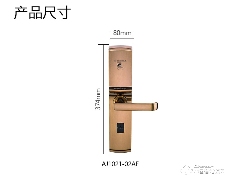 雅洁指纹锁 AJ1021-02家用防盗门智能门锁