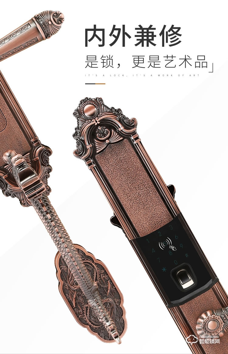 久富智能锁 高档别墅大门指纹锁密码锁刷卡锁