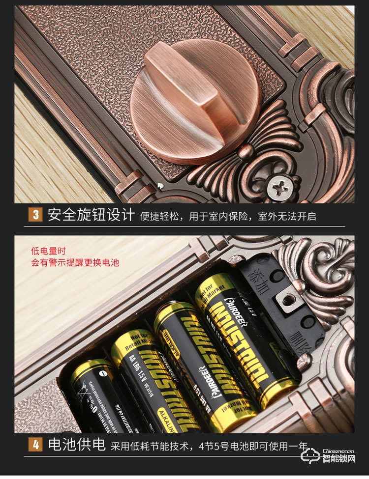 久富智能锁 高档别墅大门指纹锁密码锁刷卡锁