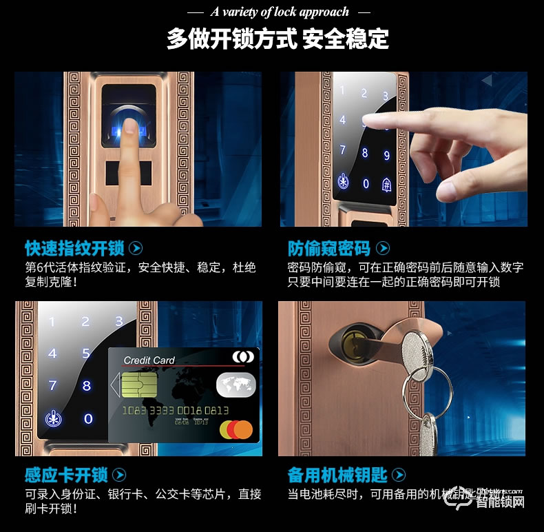 天图智能锁 家用智能电子锁防盗门锁