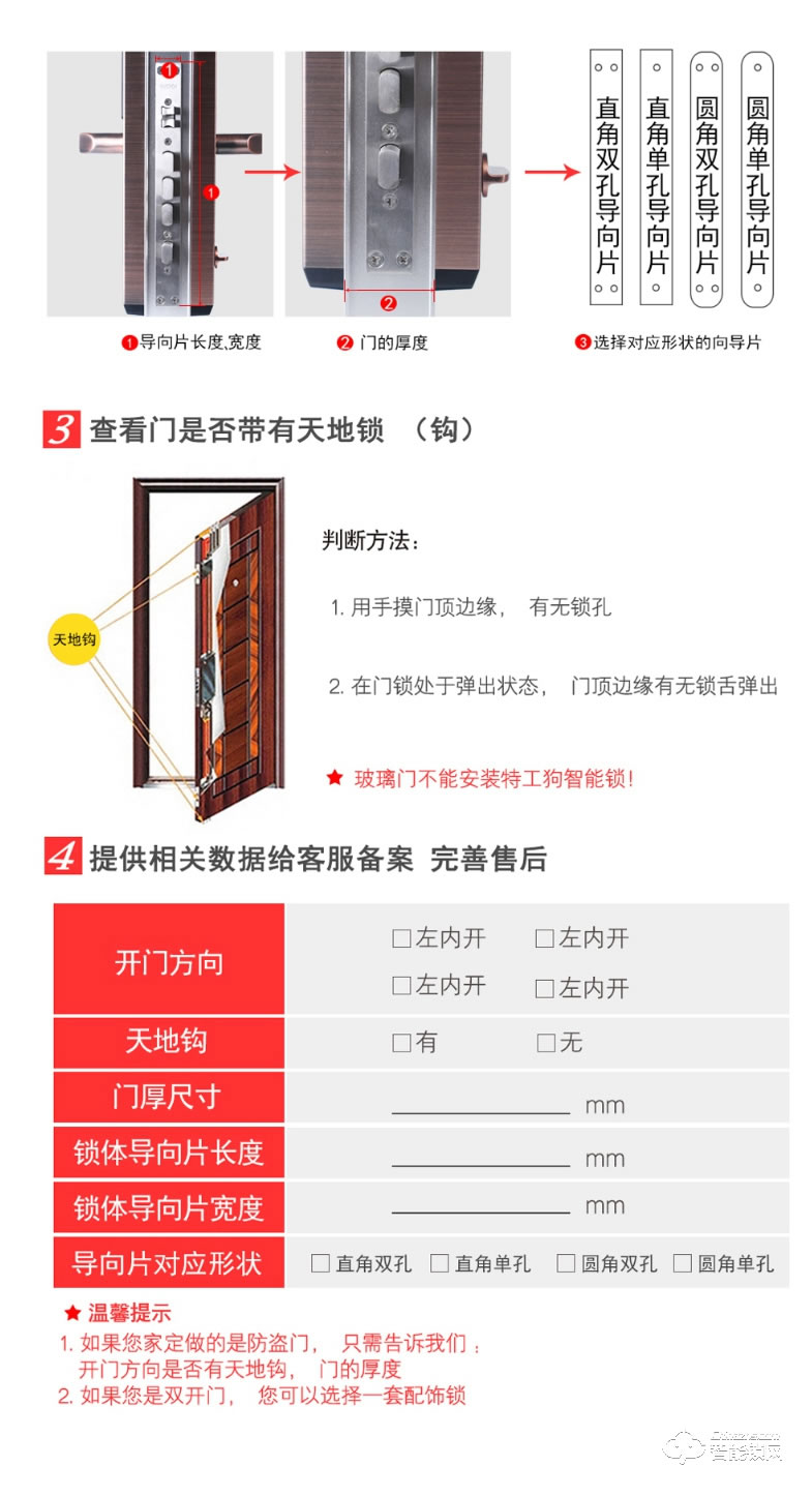 居顶指纹锁 家用防盗门锁电子感应锁