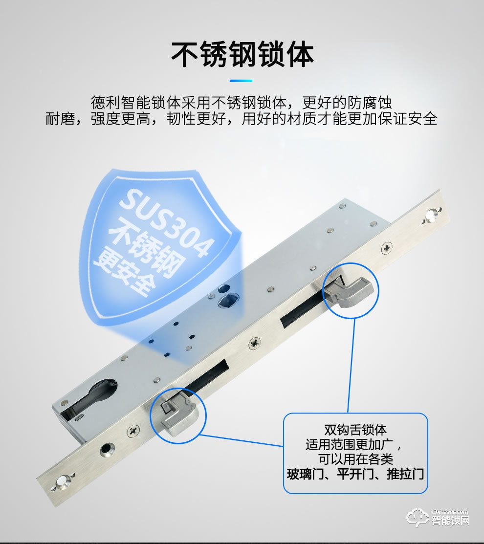德利智能锁 断桥门指纹密码锁