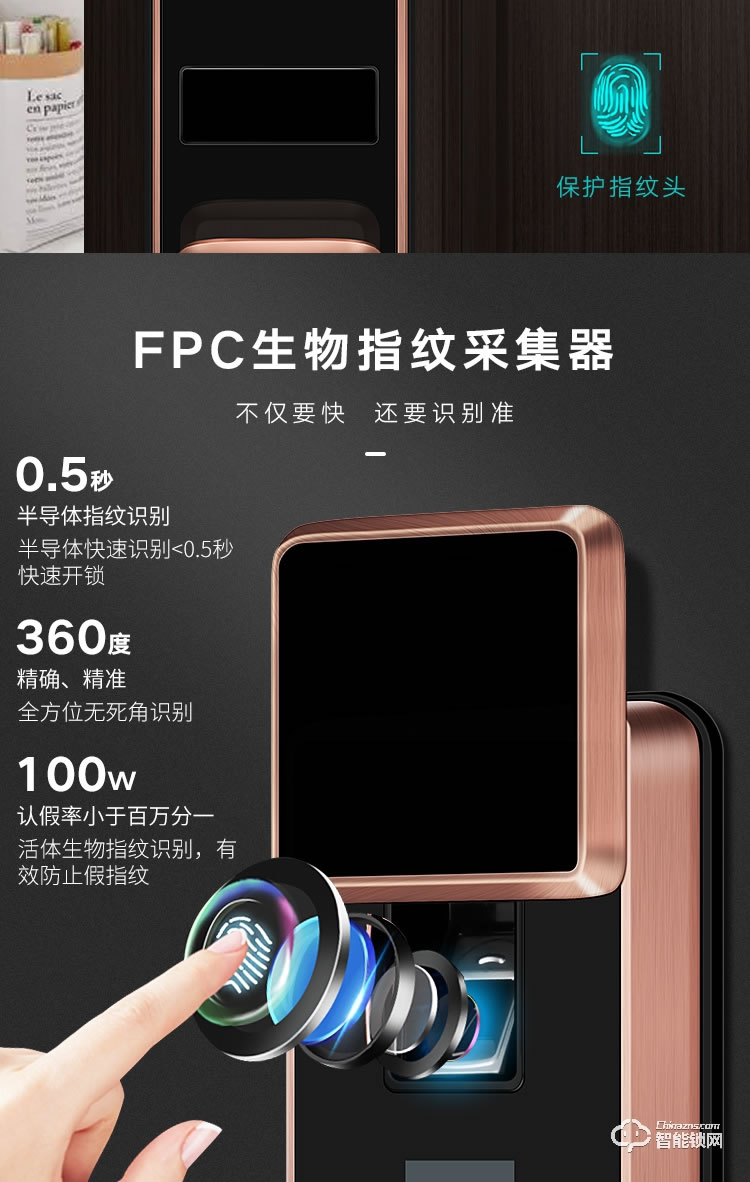 艾创米智能锁 S115全自动防水防盗大门密码锁