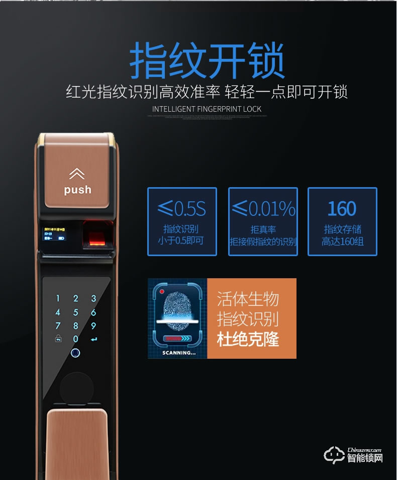 秘堡智能锁  B系列全自动指纹密码锁