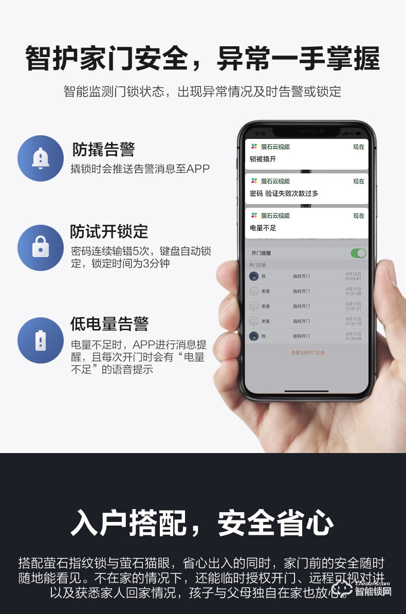萤石智能锁 11S家用电子防盗门锁