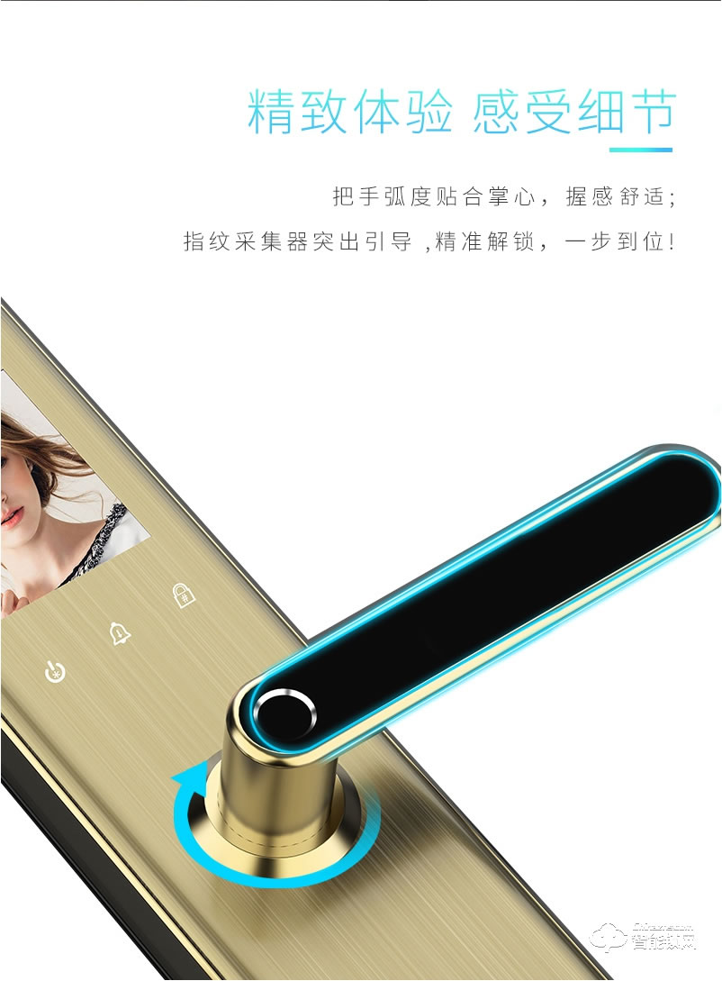 皇家金盾智能锁 R50(凯旋一号)人脸识别家用智能门电子锁