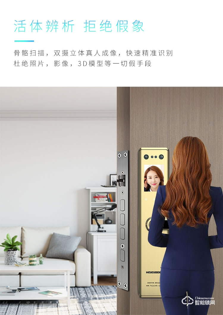 皇家金盾智能锁 R50(凯旋一号)人脸识别家用智能门电子锁