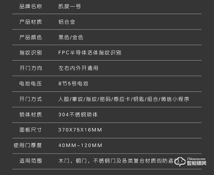 皇家金盾智能锁 R50(凯旋一号)人脸识别家用智能门电子锁