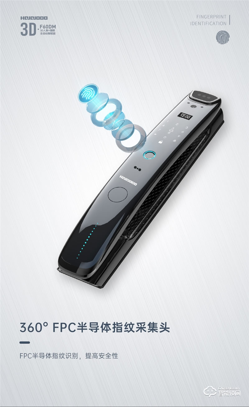 皇家金盾人脸锁 F60DM全自动3D人脸识别电子猫眼智能锁