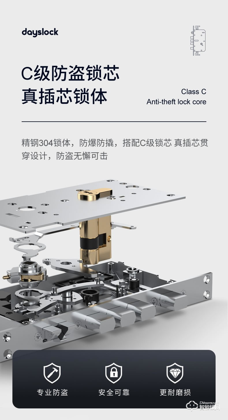 戴司智能锁 D1/D1-V可视猫眼智能锁家用防盗门锁