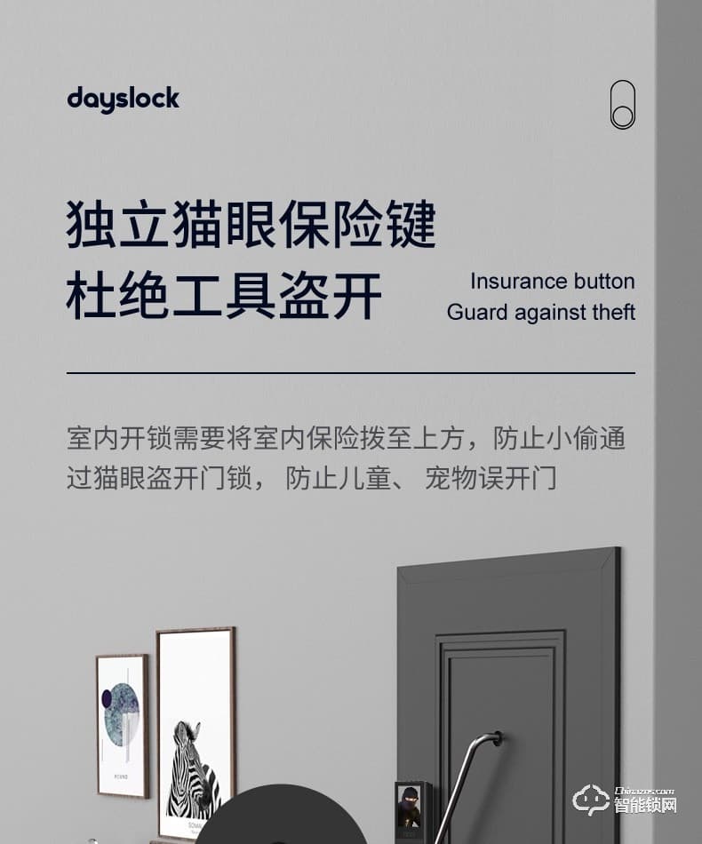 戴司智能锁 D1/D1-V可视猫眼智能锁家用防盗门锁