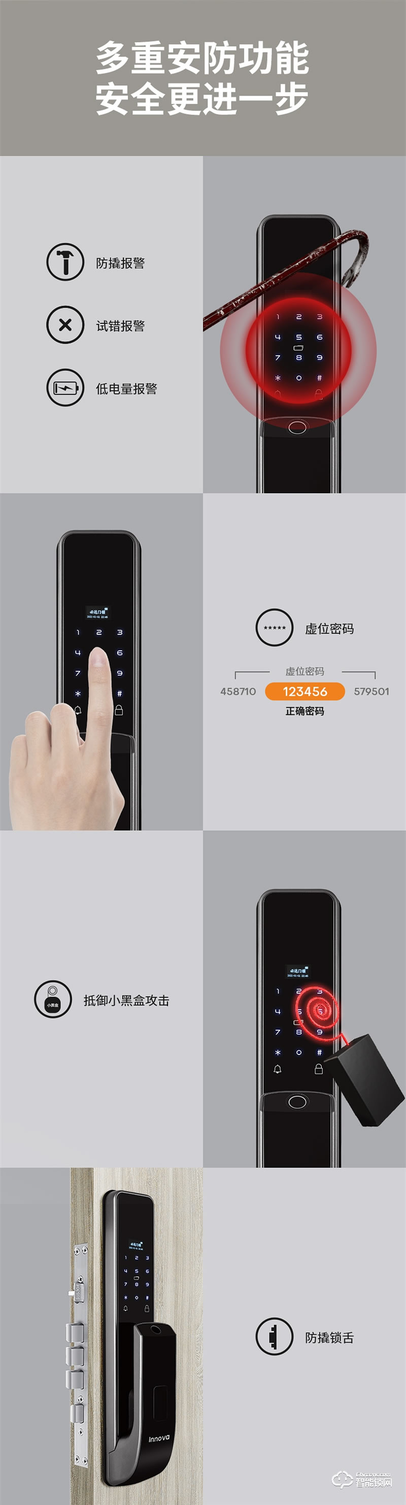 必达智能锁F2 45°指纹识别 开锁更舒适 操作更便捷