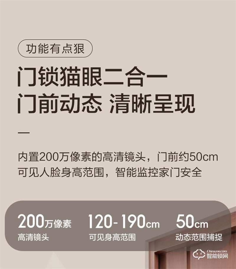 飞利浦智能锁702 可视猫眼视频监控全自动密码锁