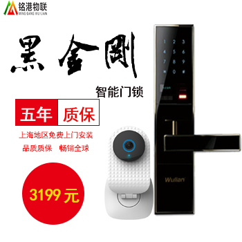 铭港物联智能锁 黑金刚智能指纹密码门锁套餐