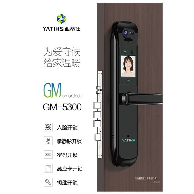亚蒂仕智能锁 GM5300全自动人脸智能锁