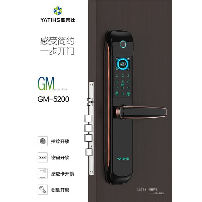 亚蒂仕智能锁 GM5200家用防盗门密码锁